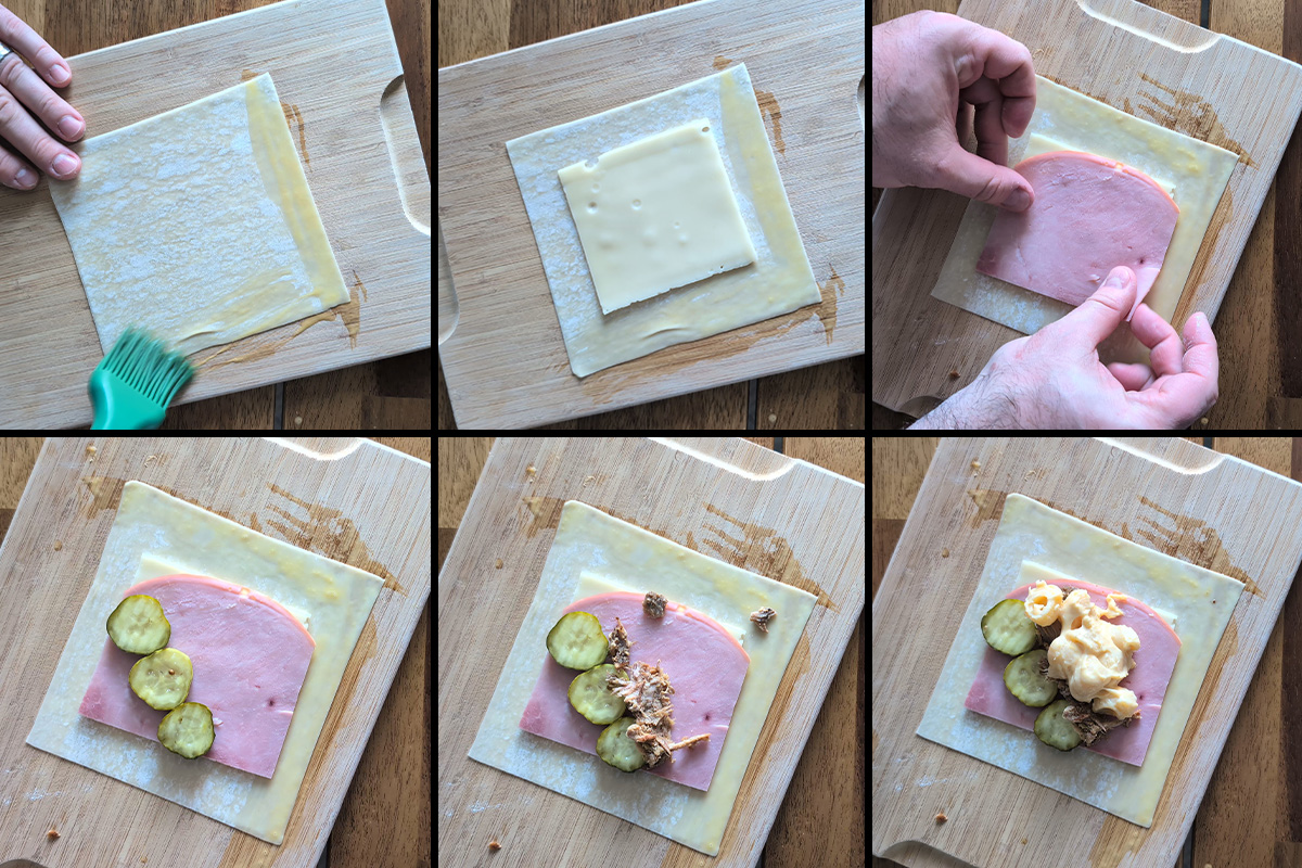 cubano mac and cheese egg roll