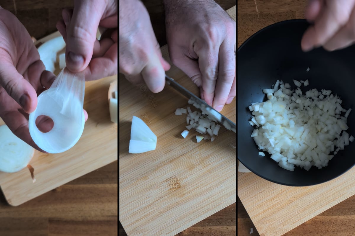 remove membrane and chop