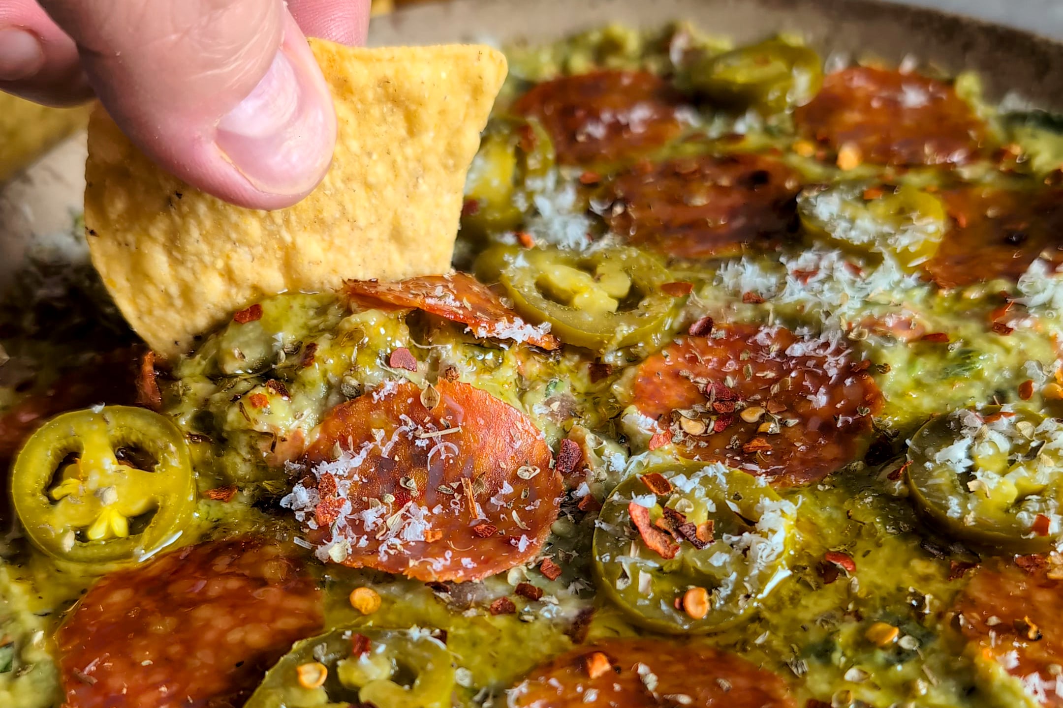 pizza guacamole