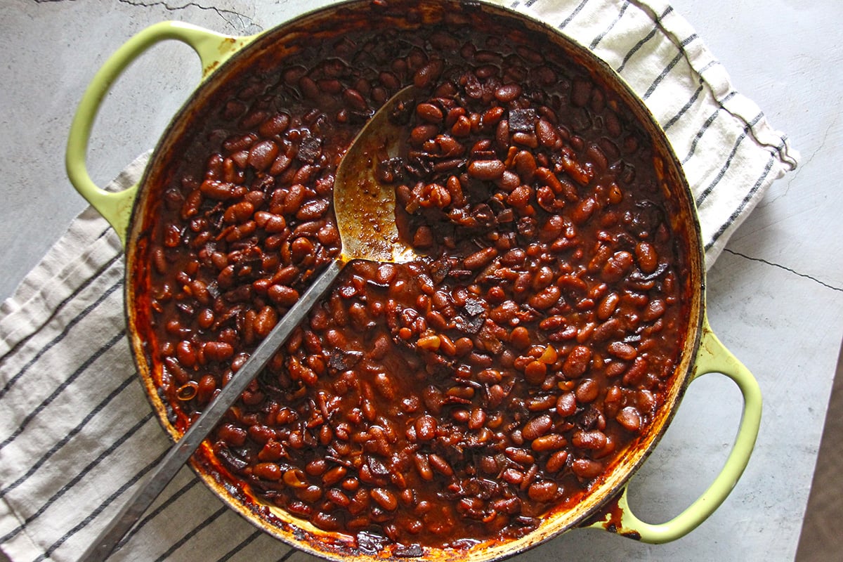Hot Honey Salami Baked Beans