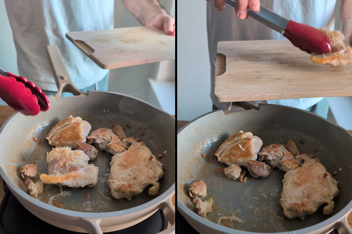 cook the chicken first