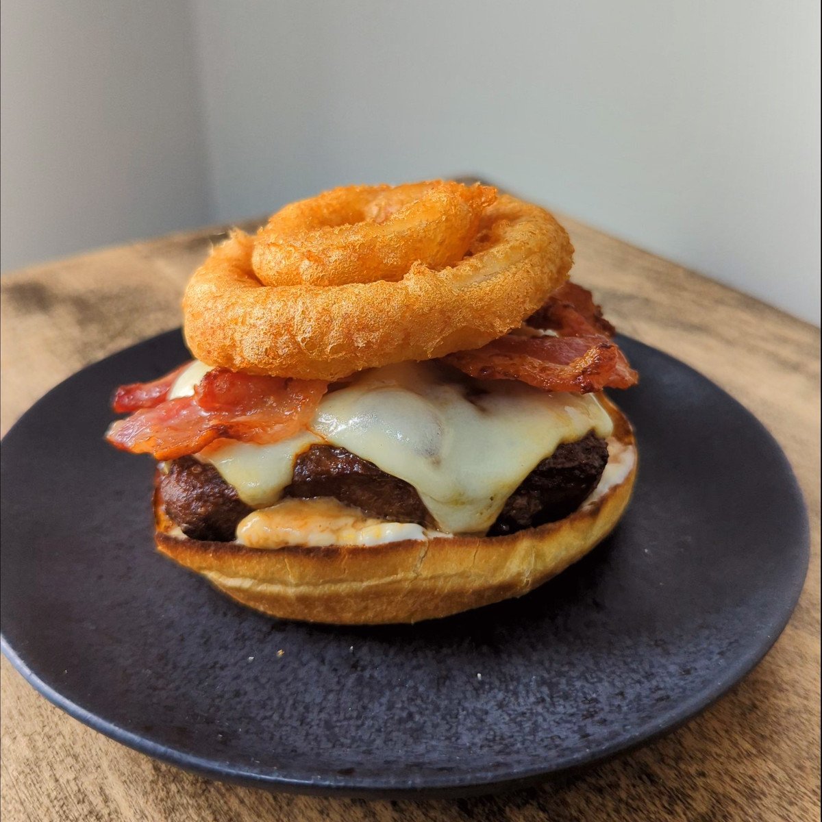 building the Maple Cotton Candy Bacon Burger