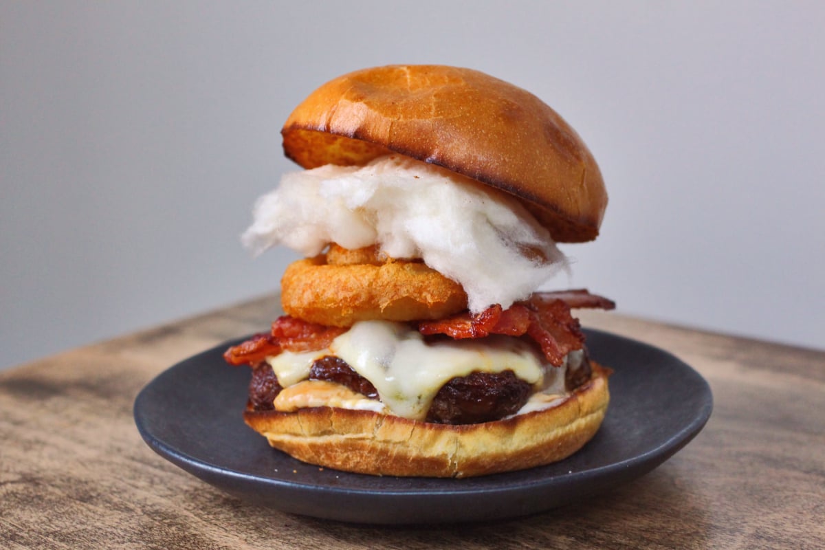 Maple Cotton Candy Bacon Burger