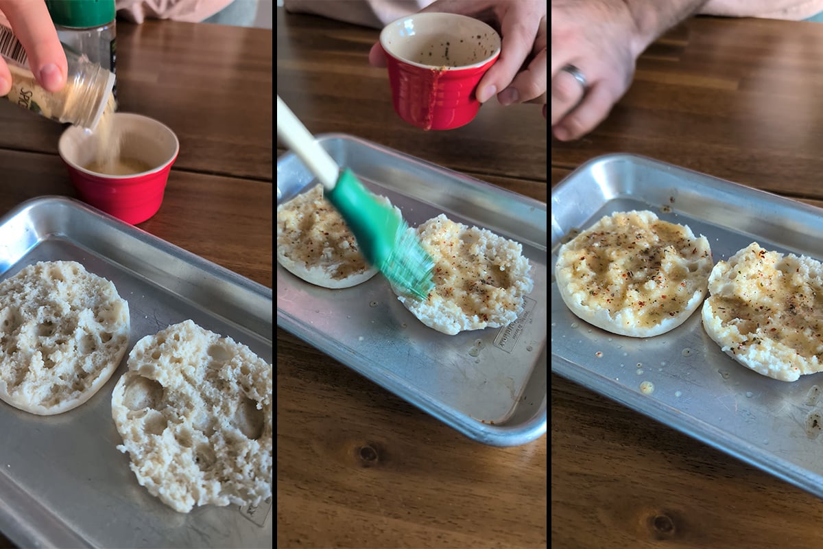 garlic butter english muffins