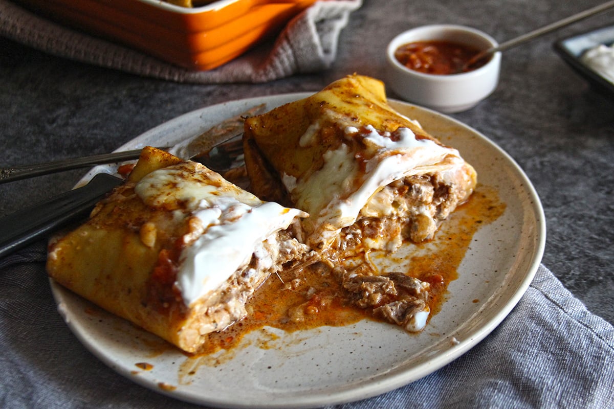 carnitas burrito manicotti