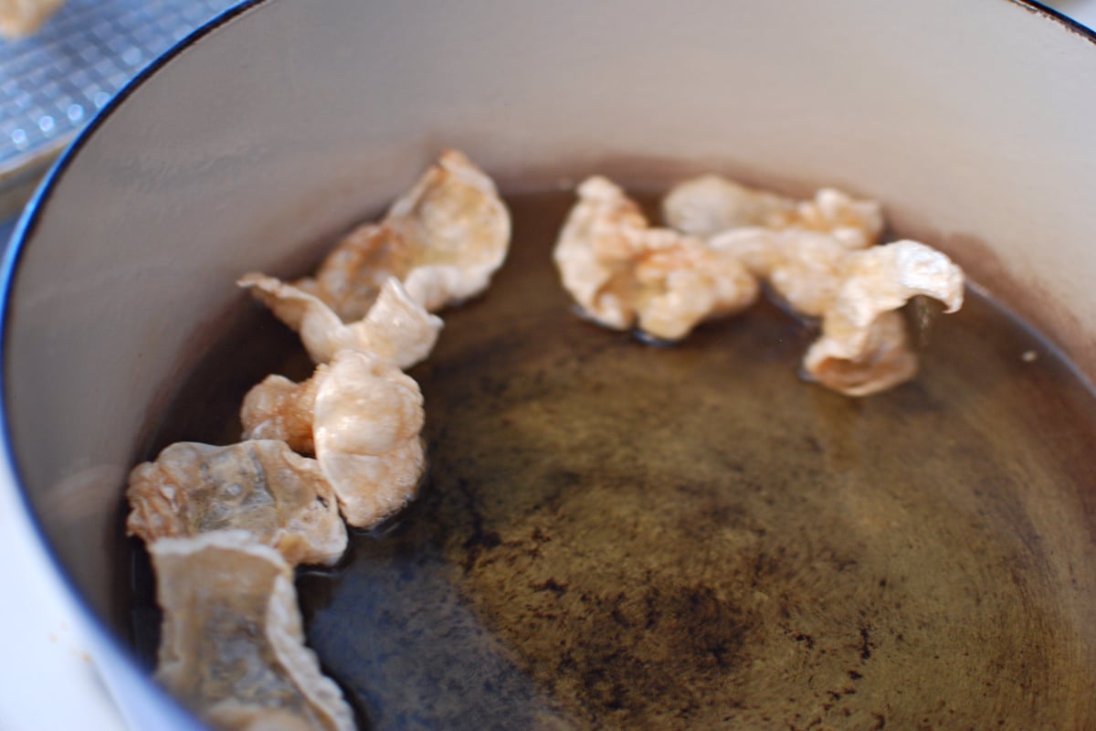fry the pork rinds