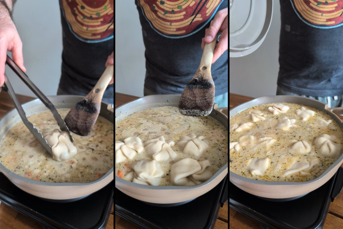 add the pork buns to the chicken stew