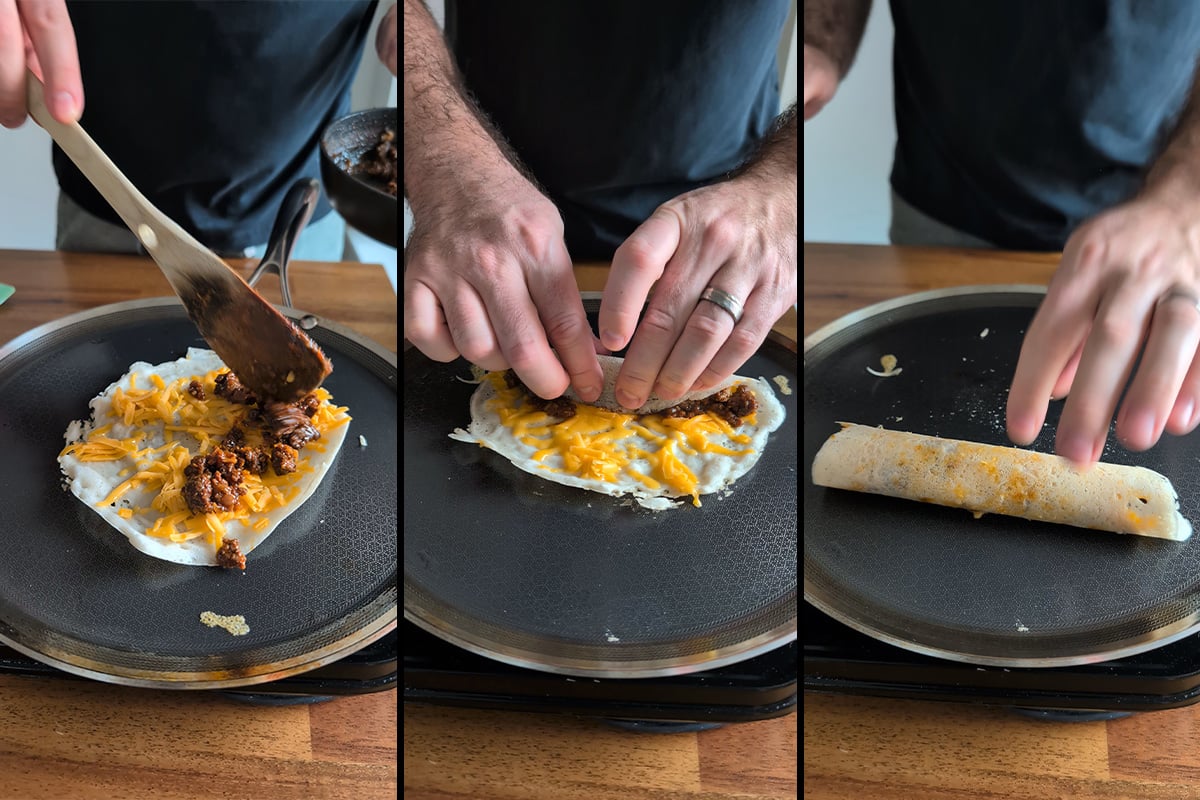 roll the dosa taquito