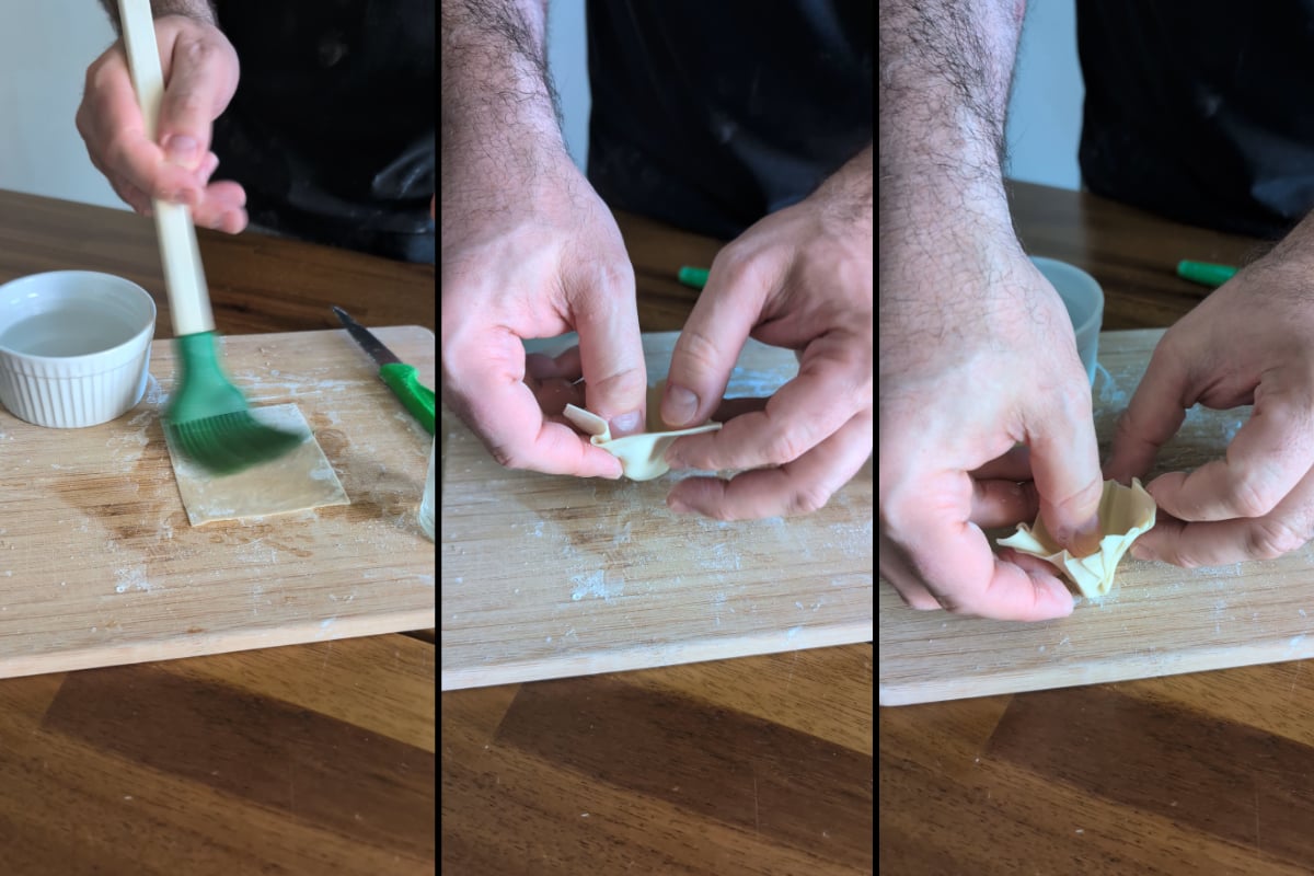 form the dumpling shot glass