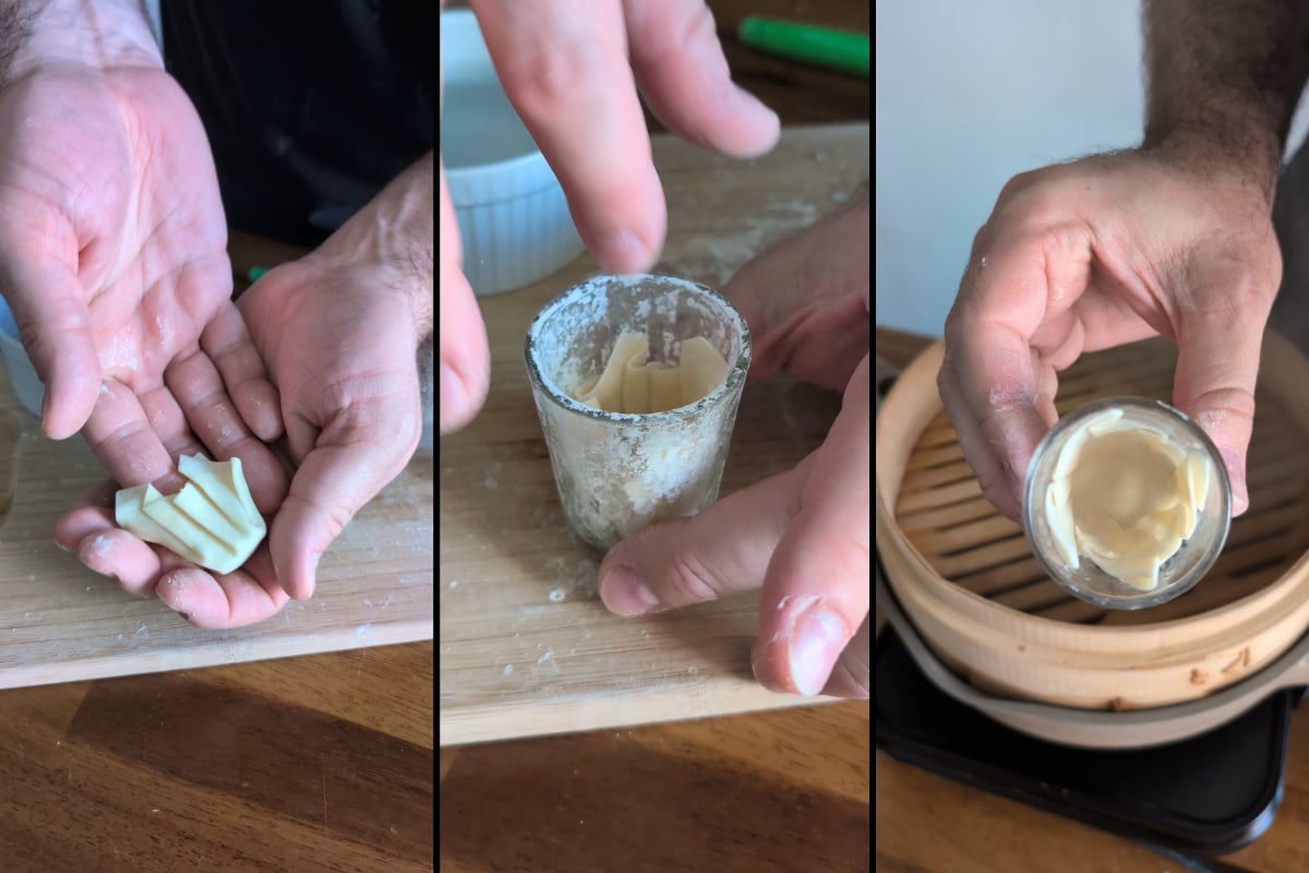 use a glass to help shape it