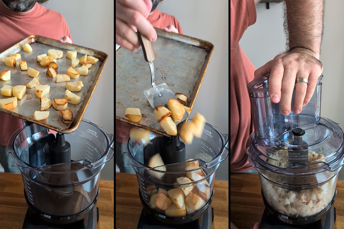 blend up the potatoes