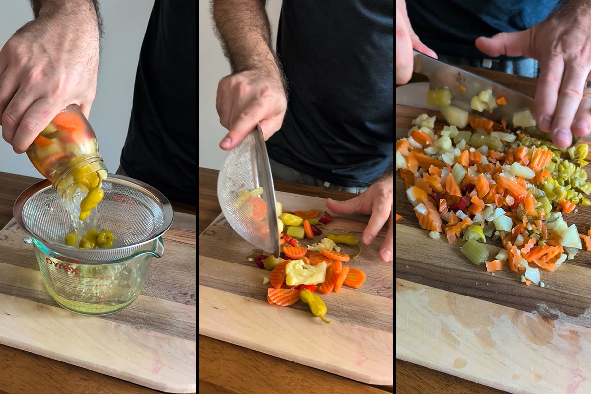 chop the giardiniera