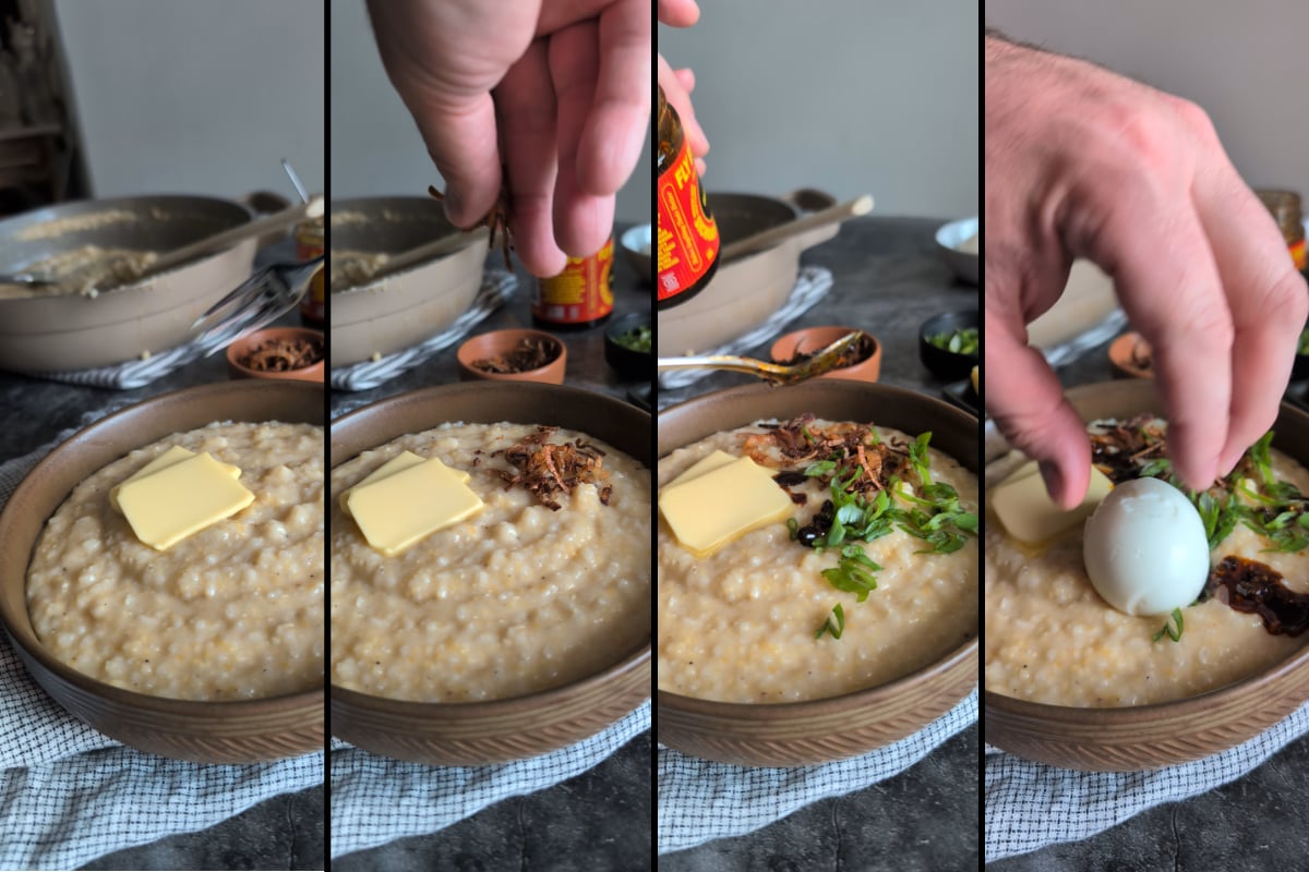 topping the grits congee