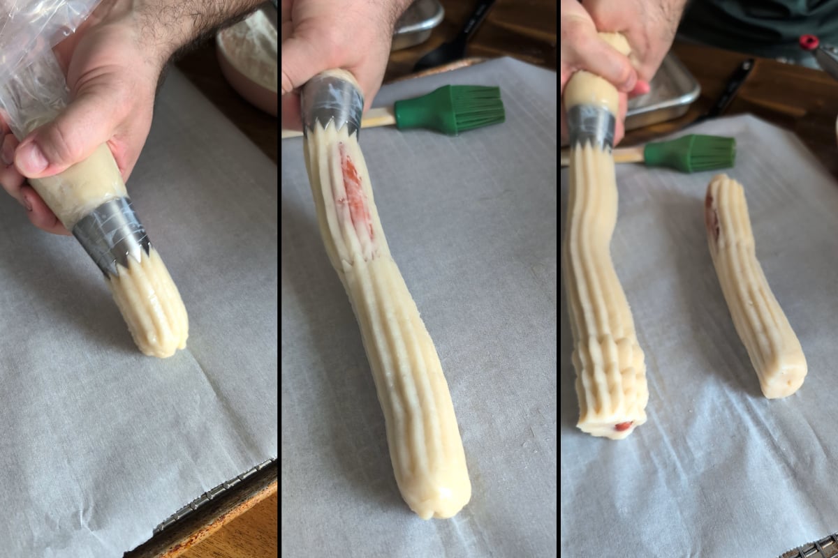 make the hot dog churros