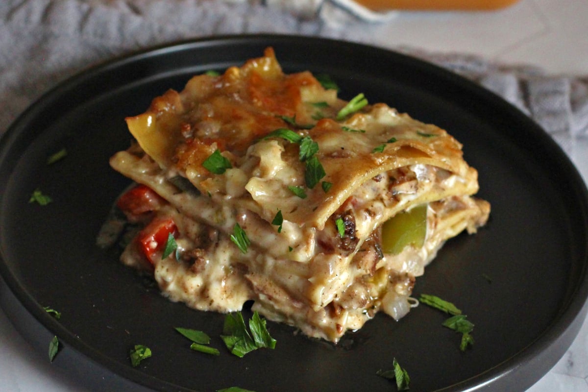 Jerk chicken lasagna