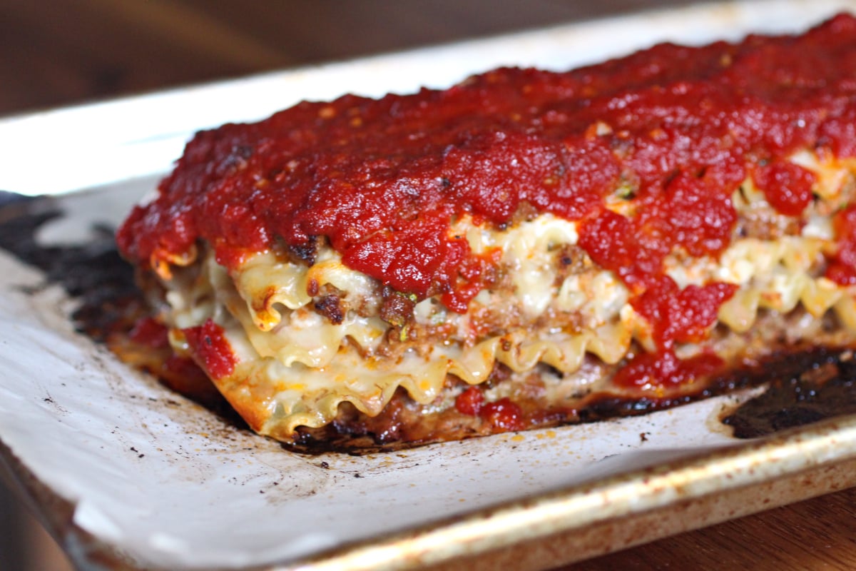 Meatloaf lasagna fresh from the oven