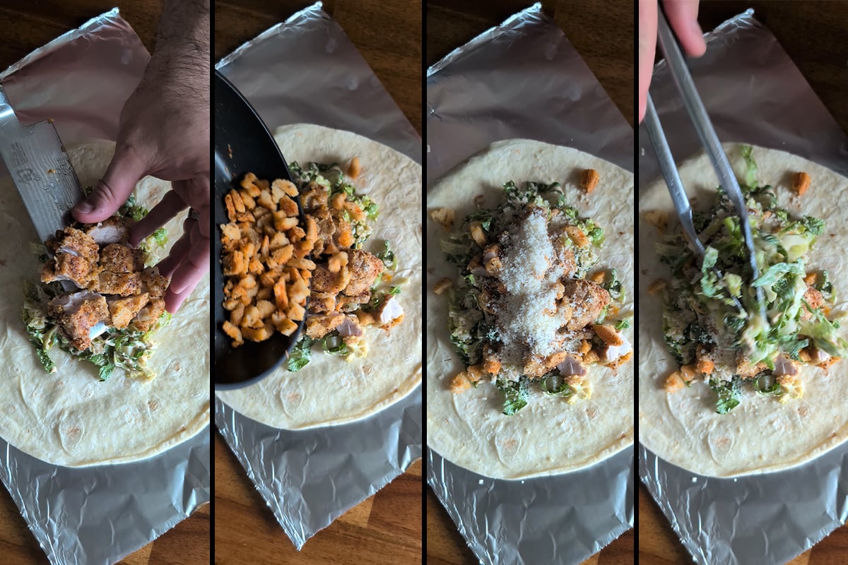 build the lemon pepper chicken caesar wrap