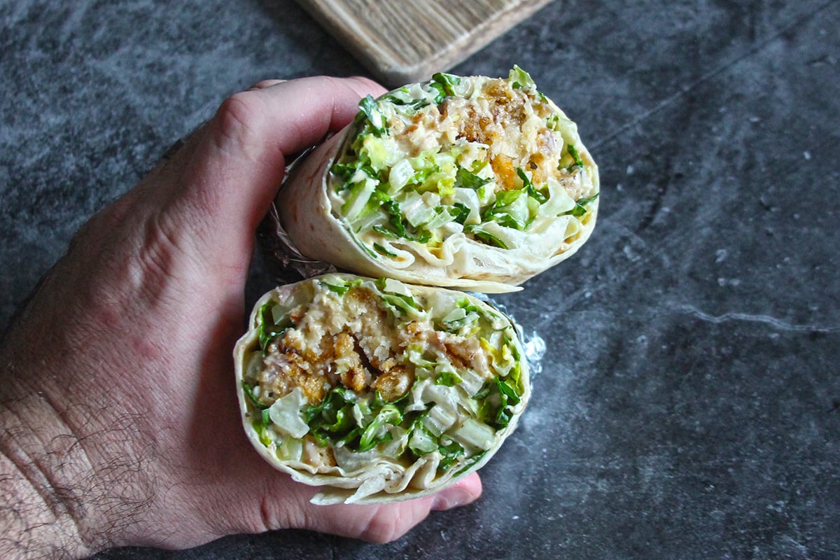 lemon pepper chicken caesar wrap