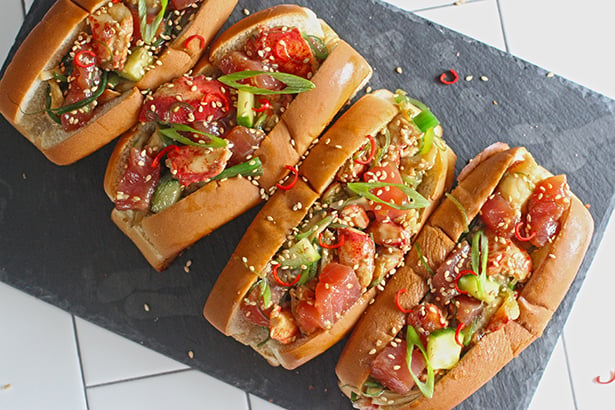 Tuna Poke Lobster Rolls - The Food in My Beard