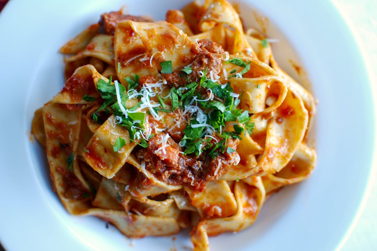 gin braised lamb ragu