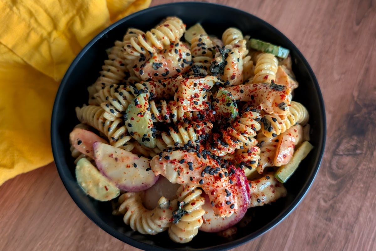 Spicy Shrimp Roll Pasta Salad