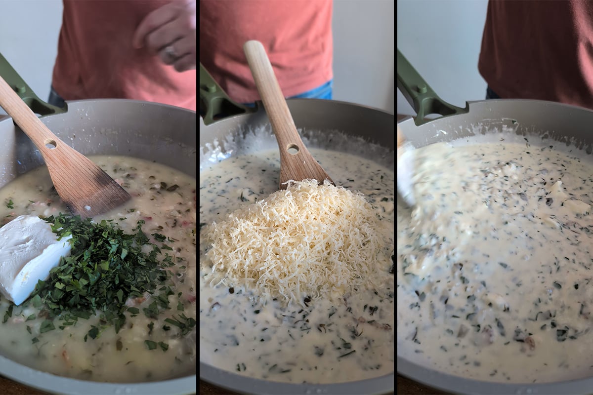 cream cheese and parmesan