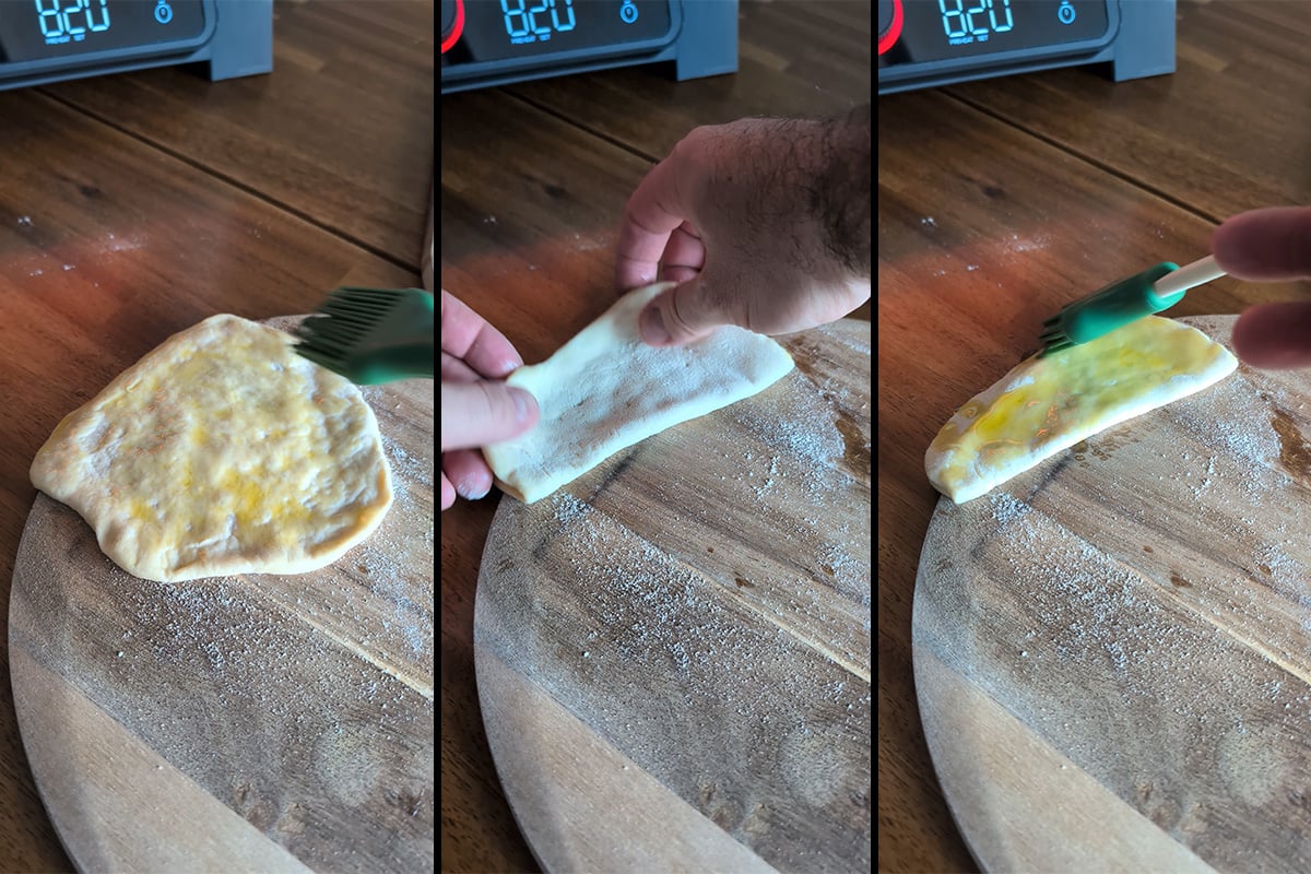 brush with lots of oil