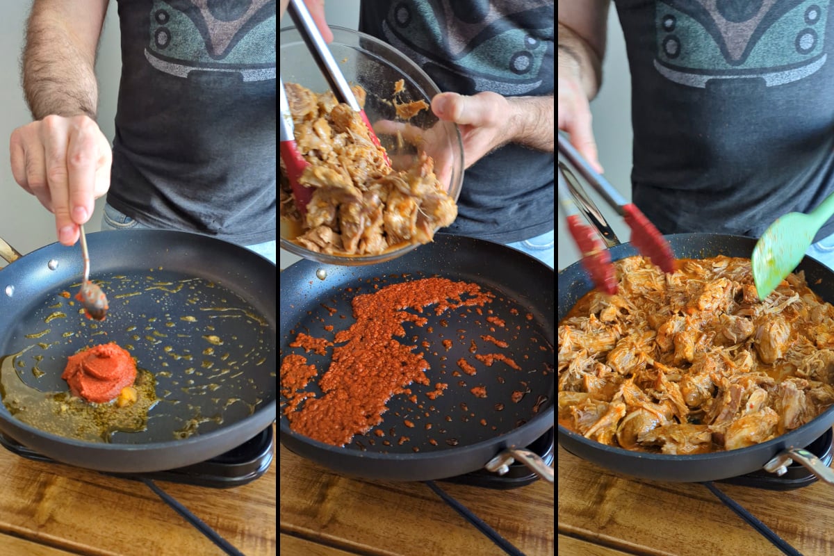 add more red curry flavor to the pulled pork
