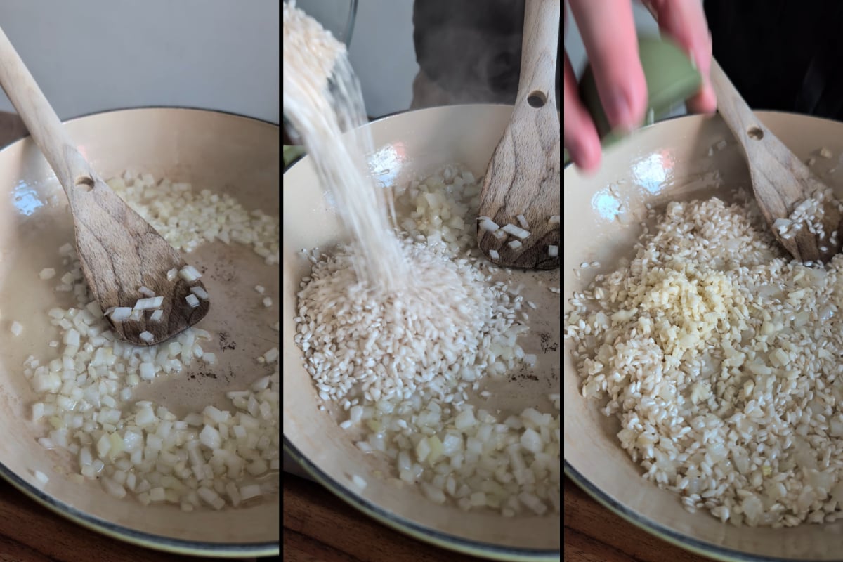 starting the Ranch Pepperoni Pizza Risotto