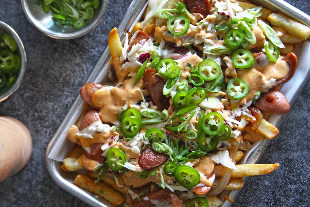 hot dog cheese fries