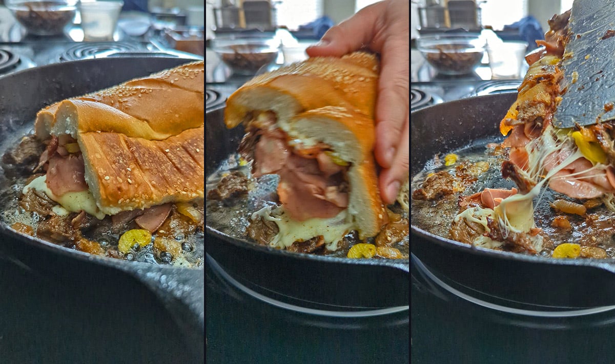 Add the cheese then add it all to the bread
