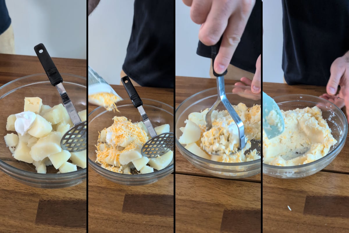 mix the mashed potatoes