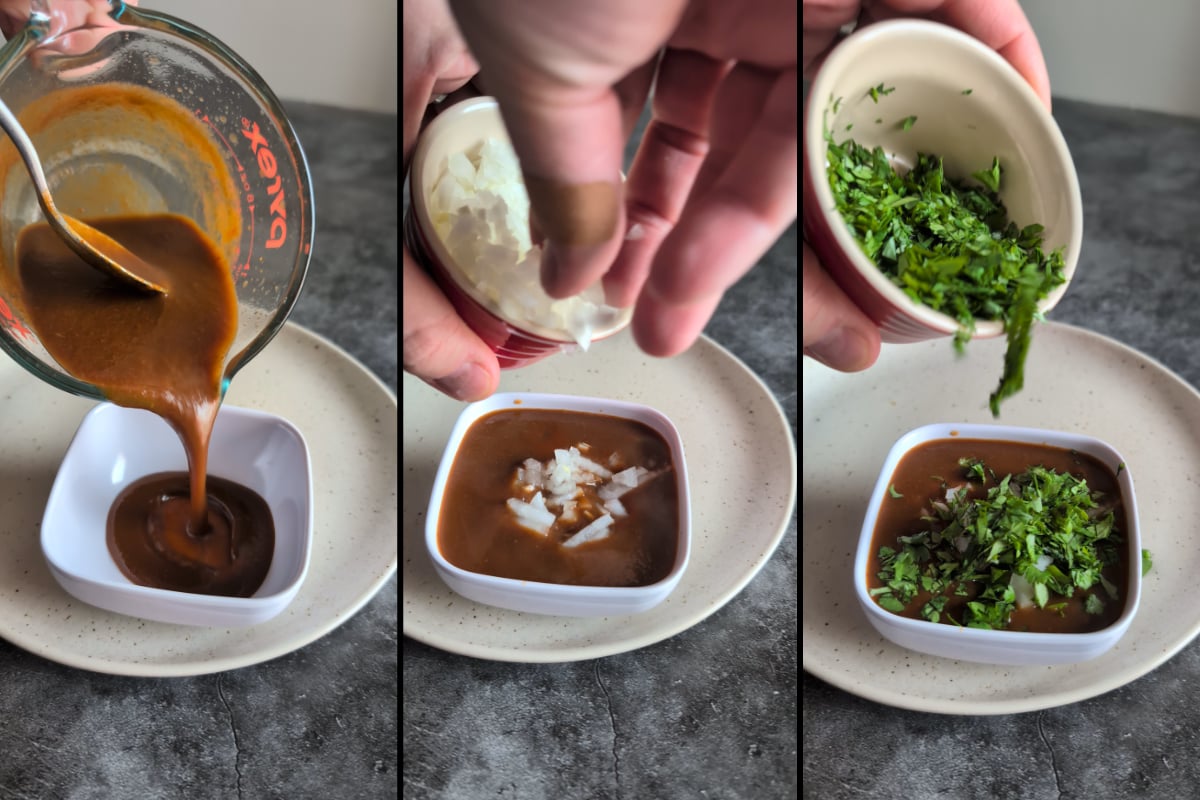 the dip for the corned beef birria tacos