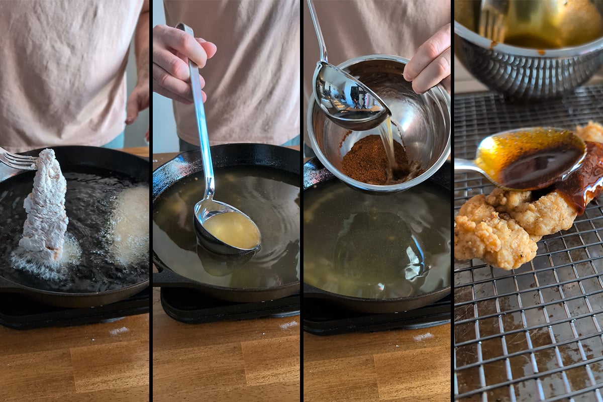 make the hot sauce for the nashville hot chicken