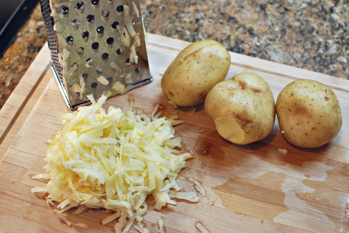 shred the potatoes