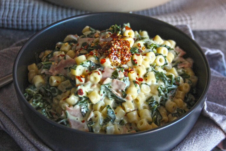 Cheesy Mustard Mortadella Ditalini
