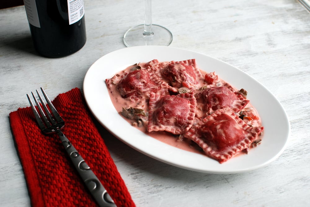 Beet and Lamb Ravioli