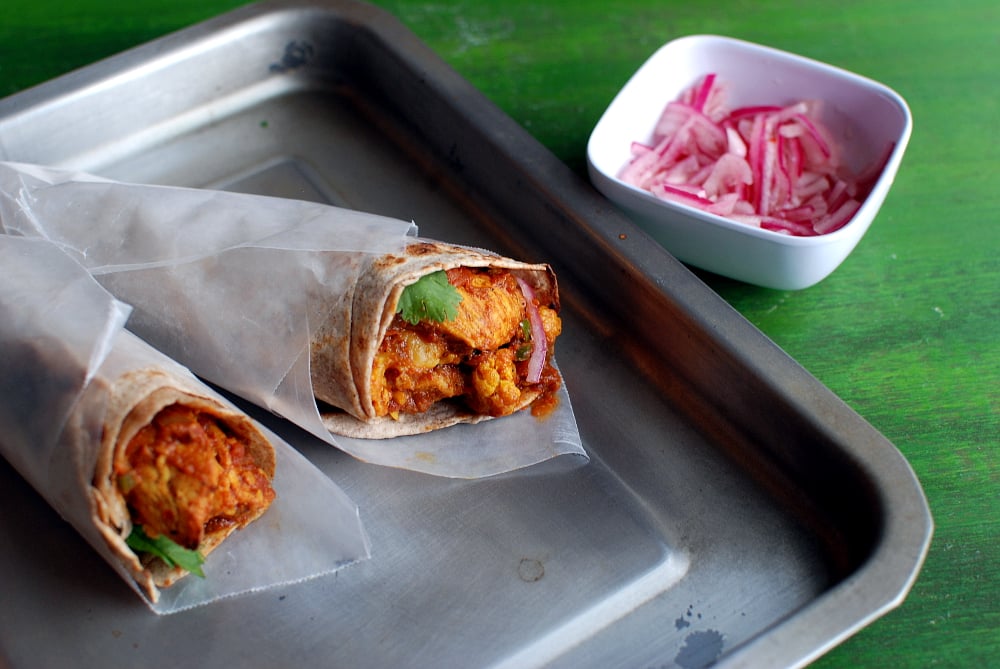 Chicken Cauliflower Kati Roll