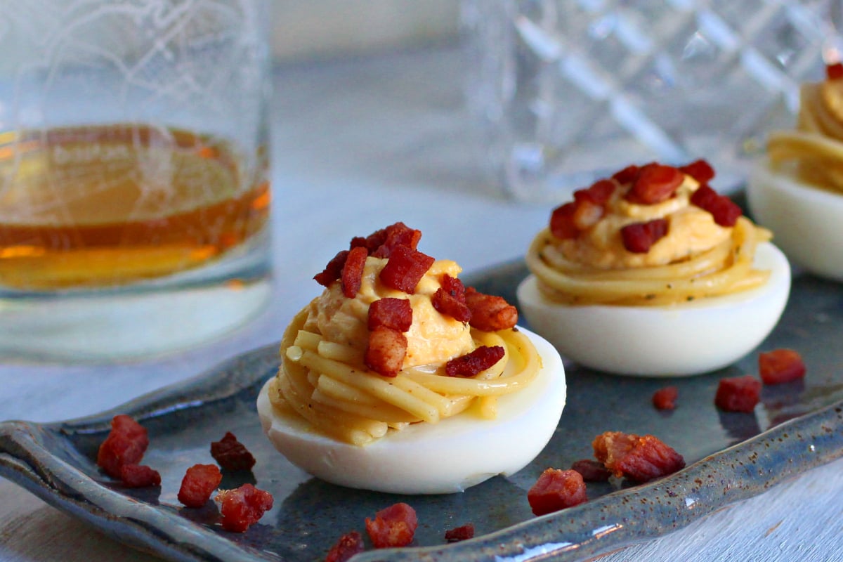 Carbonara Deviled Eggs