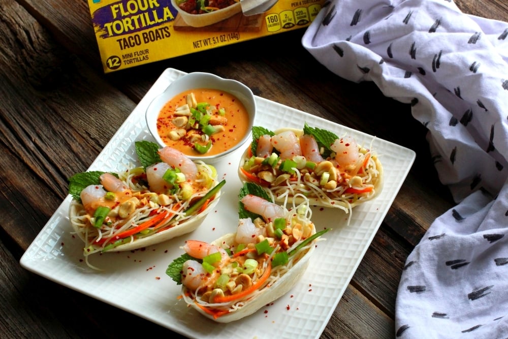 Shrimp Summer Roll Taco Boats