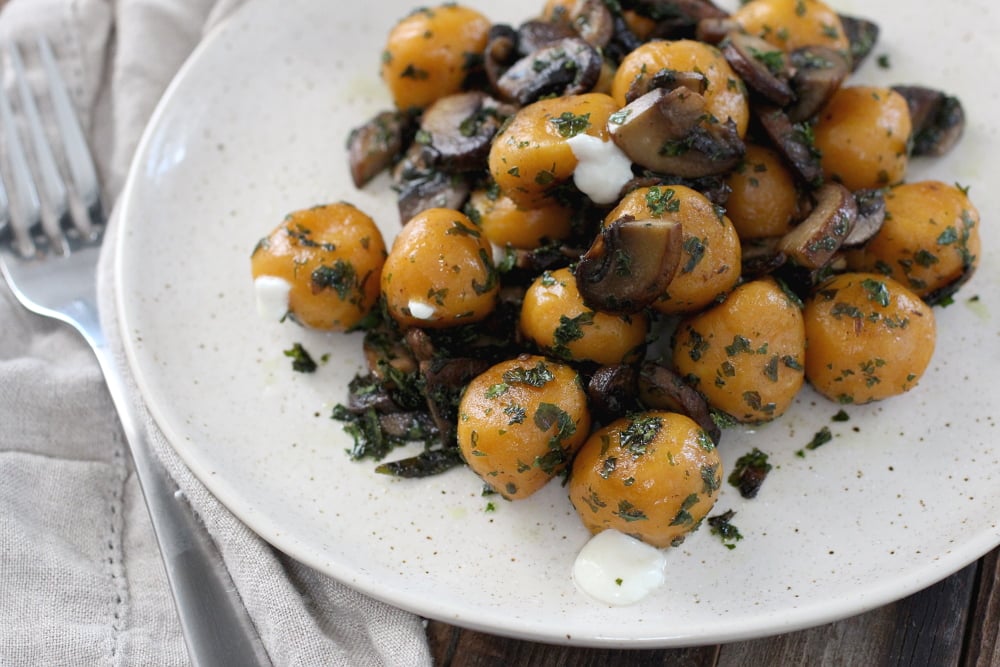 Mozzarella Stuffed Sweet Potato Gnocchi