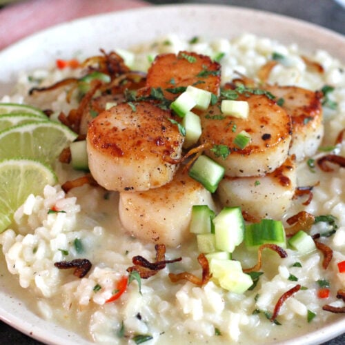 Gin And Tonic Scallop Risotto