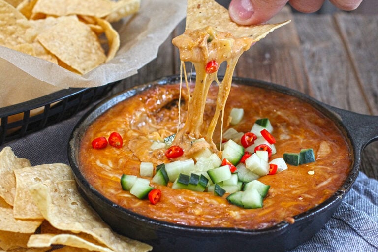 Spicy Pork and Kimchi Queso
