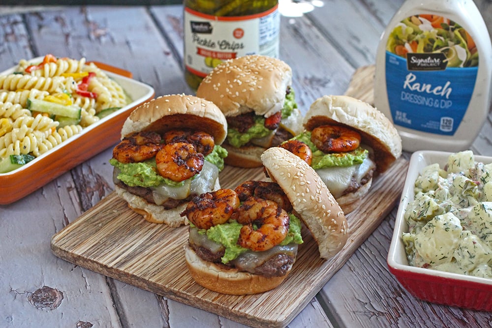 Cajun Shrimp Burgers With Avocado Crema