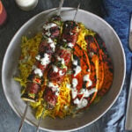 Brussel Sprout Bratwurst Skewers