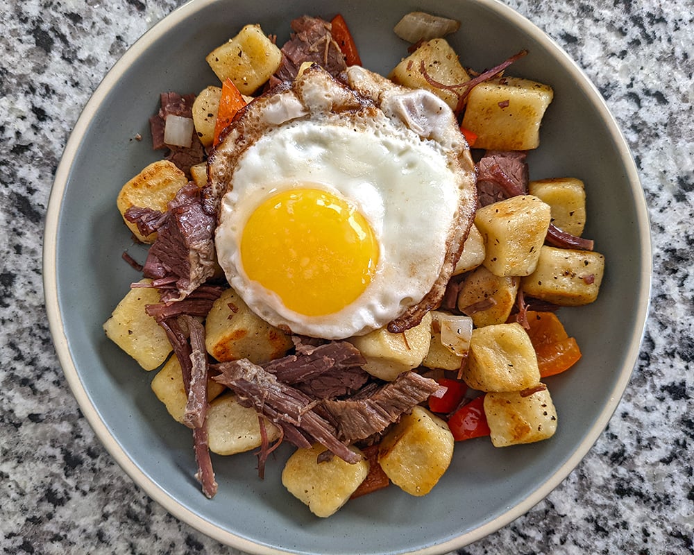 Corned Beef Gnocchi Hash