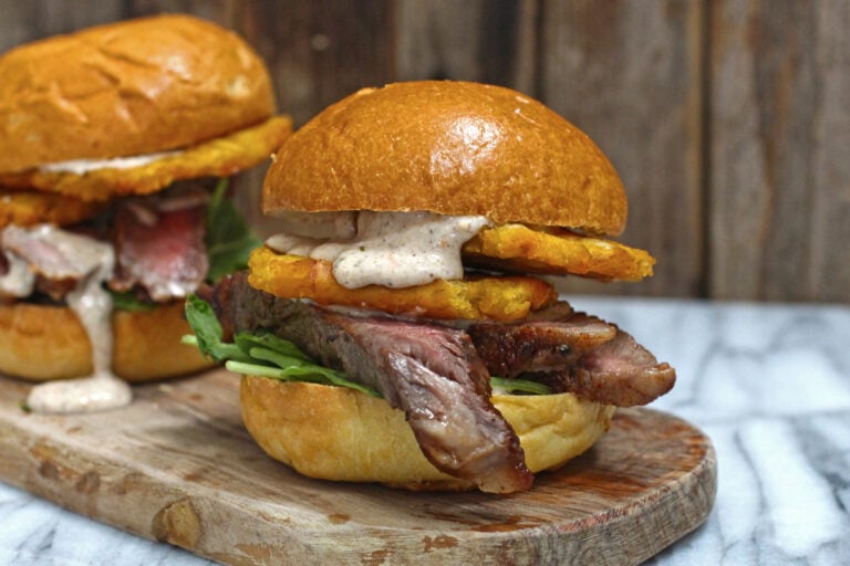 Ribeye Steak Sandwiches with Tostones