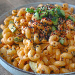 Pepperoni Kimchi Pasta Salad