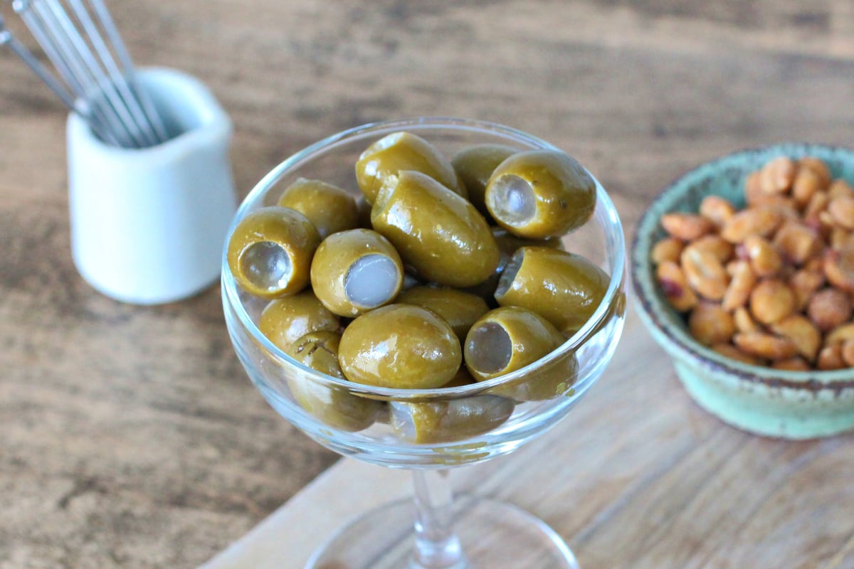 Dirty Martini Stuffed Olives-image