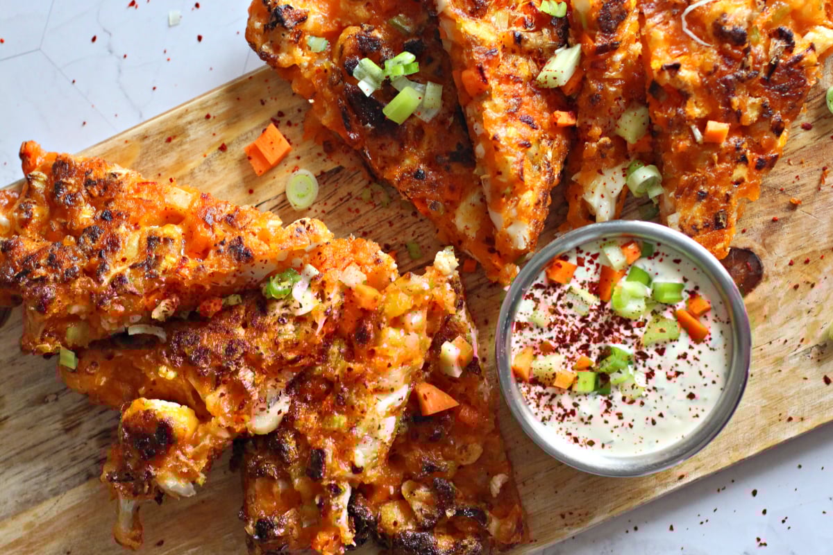 Buffalo Cauliflower Korean Pancake